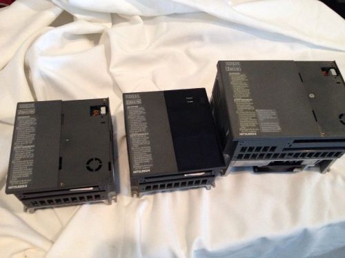 Lot of 3 inverters 2x freqrol fr-z024-0.75k  and 1x fr-z024-3.7k mitsubishi for sale