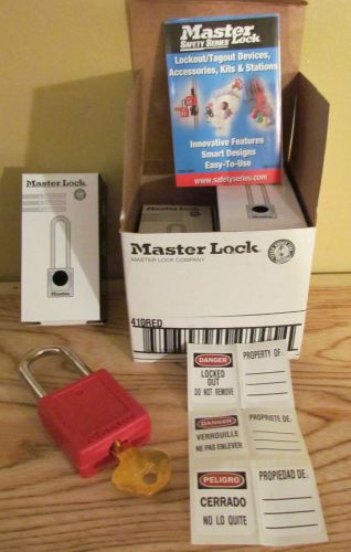 Master Lock 410 Series Lockout/Tagout Padlock, Keyed Different, 1-3/4&#034; lot of 6