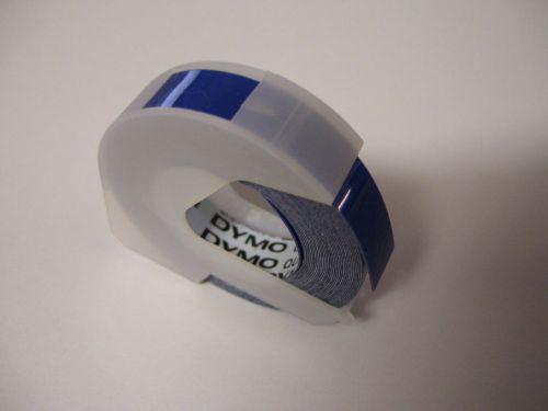 New! dymo label labeling tape roll (1) blue glossy (shiny) 3/8 in x 12 ft for sale