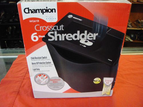 Champion Crosscut 6 sheet paper credit cards shredder w/ child safety switch NEW