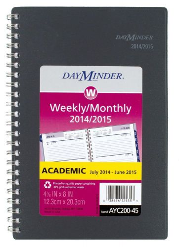 Gray Wirebound DayMinder 2014-2015 Academic Year Weekly/Monthly Planner 4.875x8&#034;
