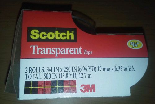 Scotch Transparent Tape 3m (2 Rolls) 3/4&#039;&#039; 250in ea 500in total