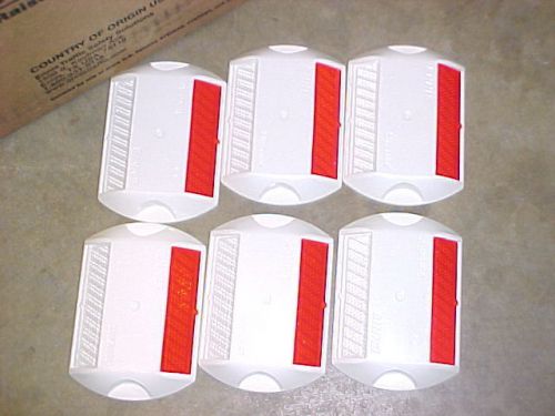 Lot of 6 NEW Ennis Red &amp;White Surface Mount Reflective Road Driveway Markers