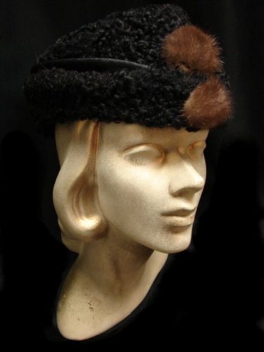 Vintage Art Deco Female Lady Mannequin Head Bust Millinery Hat Display Model