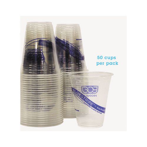 Eco-products, inc bluestripe recycled content cold drink cups, 12 oz, 50/pack for sale