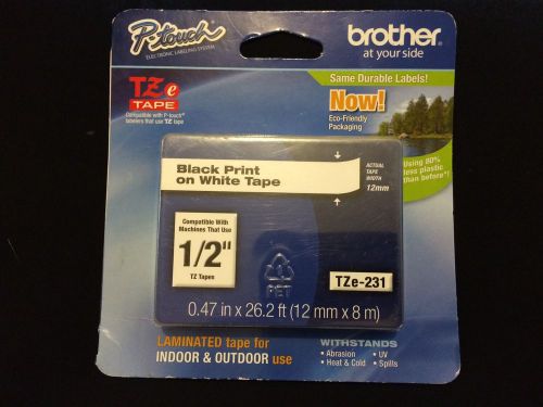 GENUINE Brother P-Touch TZe-231 Label Tape*Laminated for INDOOR &amp; OUTDOOR Use