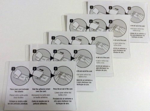 5 Self Laminating Card Sheets Seal 2 1/2&#034; X 4&#034; Great For Business Cards IDs New