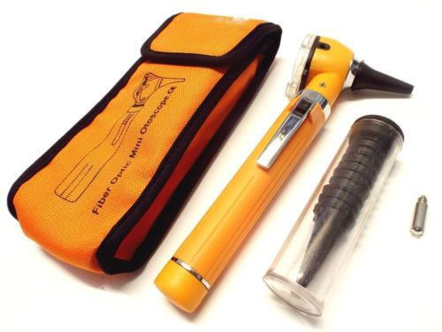 Orange Mini Otoscope Pocket Fiber Optic Medical Diagnostic NHS Approve