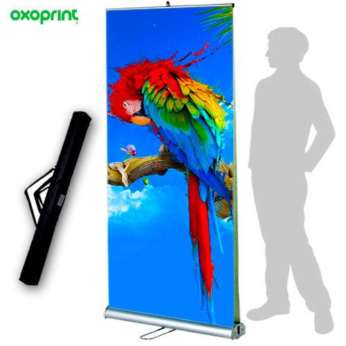 Double sided reatractable roll up 33x79&#034; displays banner stand printing included for sale