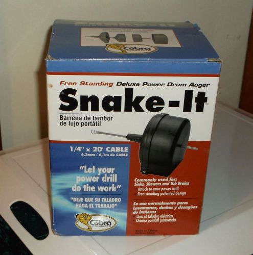 NEW IN BOX SNAKE-IT COBRA PRODUCTS ATTACH TO POWER DRILL FREE STANDING W/BOX