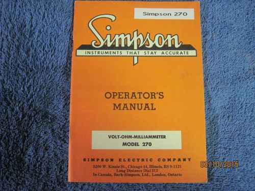 Simpson 270 Manual