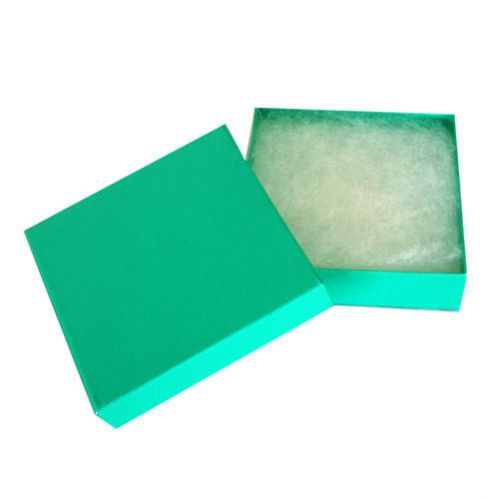 Lot of 25 pcs 3 1/2&#034;x3 1/2&#034;x1&#034; Teal Green Cotton Filled Jewelry Boxes