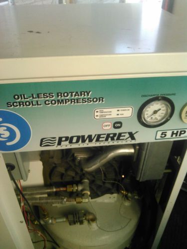 powerex oil-less rotary scroll compressor and air dryer and tank.