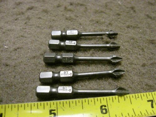 5 PC AIRCRAFT TOOL ST 2751A-2 EXTENDED 2&#034; SHANK PHILLIPS BIT DRIVERS VERY CLEAN