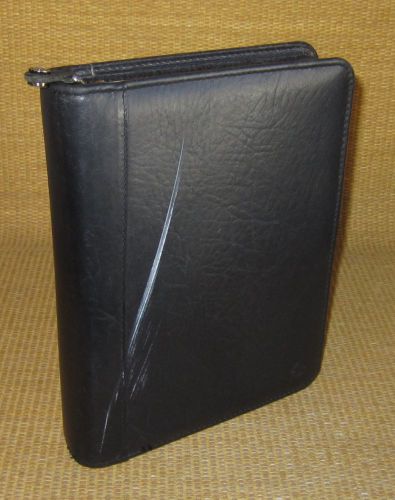 Classic 1.5&#034; Rings | Black LEATHER FRANKLIN COVEY Zipper Planner/Binder USA