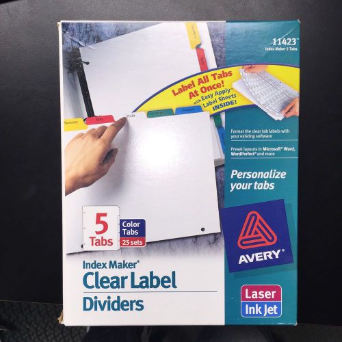 Avery Dennison Ave-11423 Index Maker Punched Clear Label Tab Divider