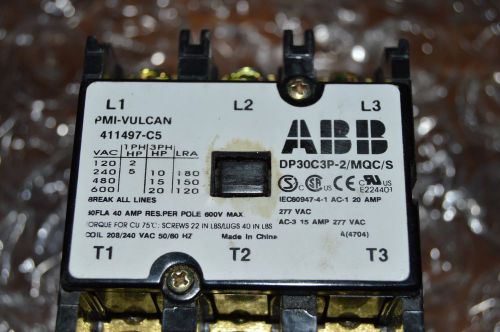 ABB CONTACTOR DP30C3P-2/MQC/S  PMI-VULCAN 411497-C5