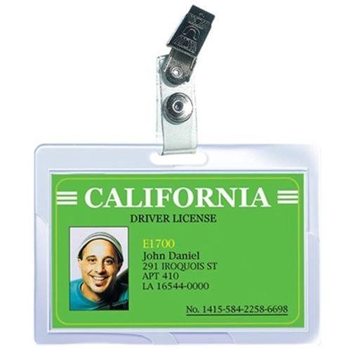 Id badge size w/ badge clip(3&#034; x 3.75&#034;) 5 mil-25 pack-thermal laminating pouches for sale