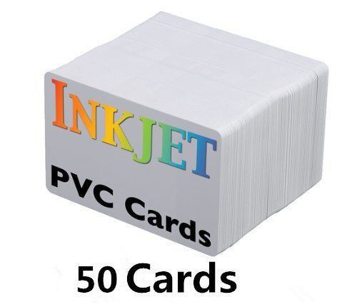 50 Blank PVC Plastic Photo ID White Credit Card 30Mil