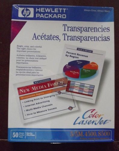 HP Hewlett Packard Color Laser Jet Transparency 50 sheets 8.5 x 11 sealed C2934A