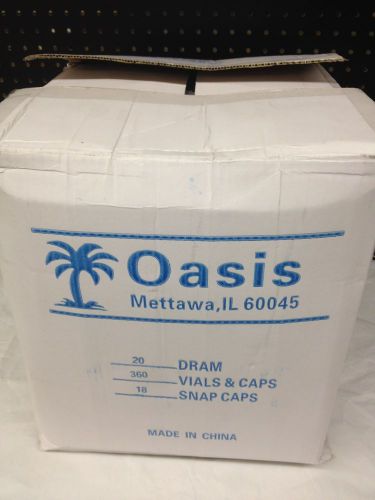 Case of 360 NEW Oasis 20-dram Vials &amp; Caps + 18 Snap Caps Pill Bottles