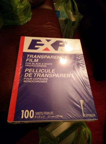 EXP BRAND NEW FACTORY SEALED 100 Transparency Film 8.5x11&#034; Sheets Copier Ink