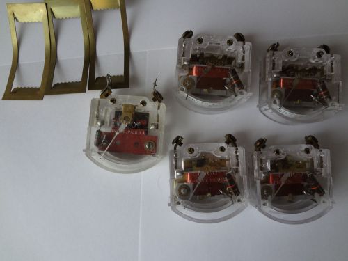 LOT OF FIVE EMICO PANEL METERS: 0-150 VAC (FOUR NEW)  0-10 VDC (ONE USED)