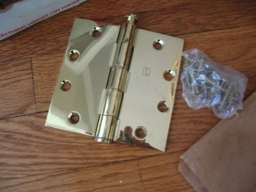 3 commercial door hinges hager 4-1/2&#034; polished brass &amp; hardware for sale