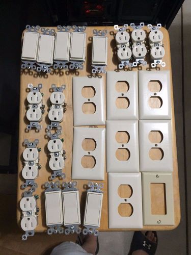 8 x rocker light switch, 8 x outlet receptacle, 8 x outlet receptacle cover