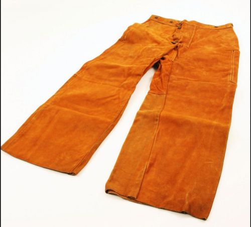 Wupp leather welding pants 34/30 apron chaps cowhide safety blacksmith arborist for sale
