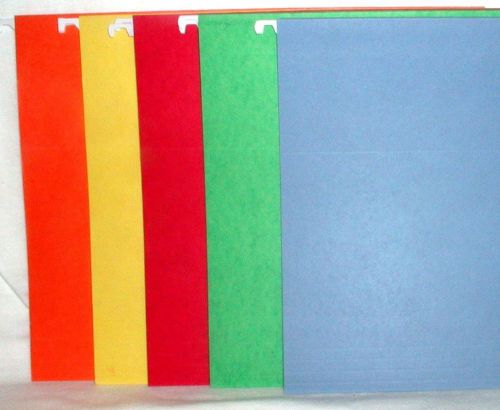 Smead Vinyl Assorted Tab Cut Colored Hanging Folders without Tabs SMD64069 54065
