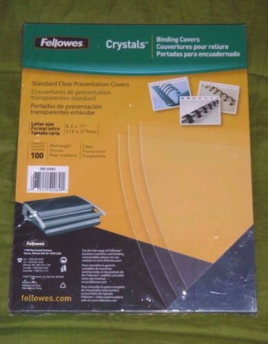 Fellowes crystals binding covers clear -qty 100 - letter 8 1/2 x 11{new-sealed} for sale