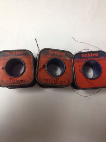 3x Spools Belden Enameled Cooper Magnet Wire 8051,8054,80??