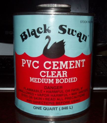 Black Swan PVC Cement glue 32 oz. quart medium bodied ~ Oatey or Weld-On