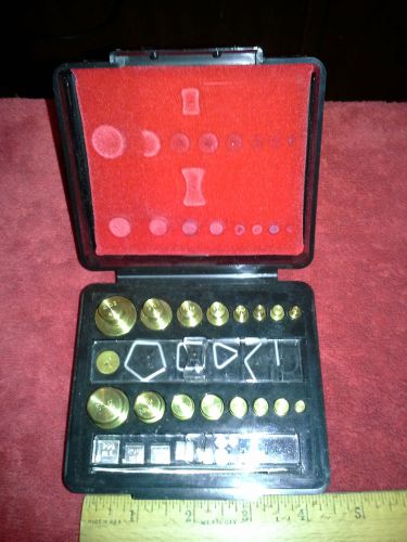 Troemner weight set kit calibration pharmacy apothocary scale gram ounce in box for sale
