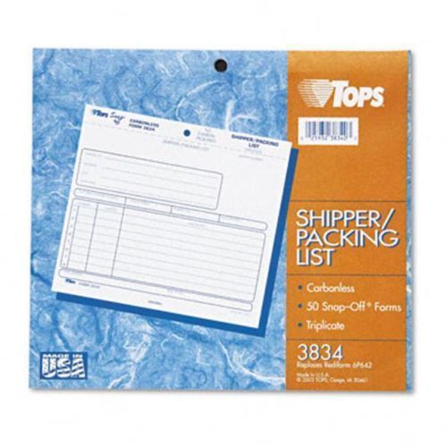 TOPS Packing List Form - 3834