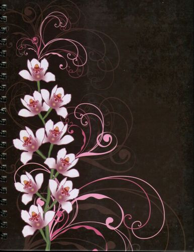 NEW! Large Orchids on Brown Hardcover Journal Wire-O * Piccadilly 9781571339942