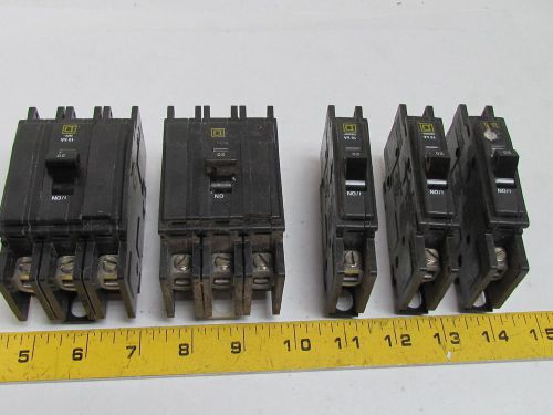 20 amp circuit breaker single and 3-pole type qou  lot of 5 for sale