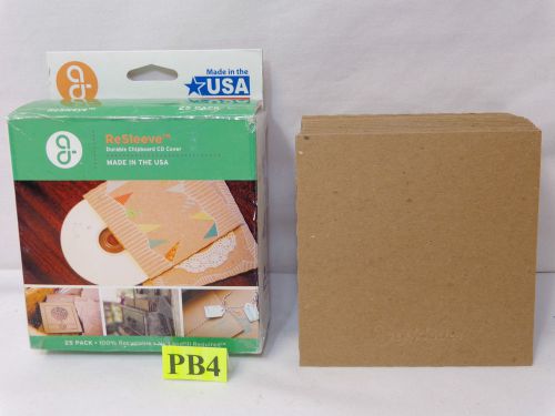 Guided Products Re-Sleeve Recycled Cardboard CD Sleeve, 25 pack New Chipboard