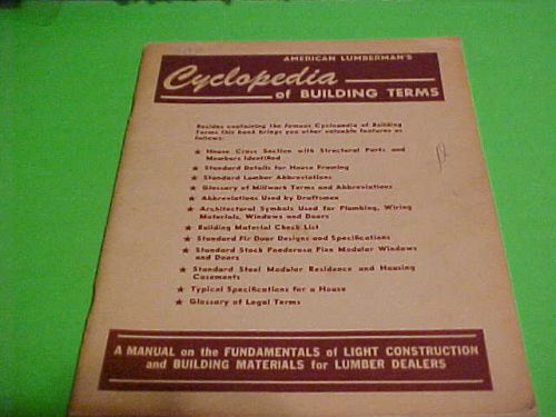 VINTAGE AMERICAN LUMBERMAN&#039;S CYCLOPEDIA OF BUILDING TERMS BUILDING FUNDAMENTALS