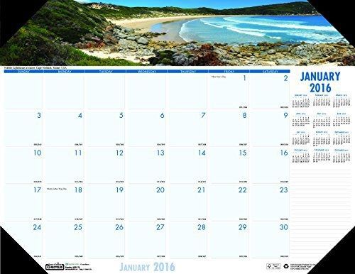 House of Doolittle 2016 Monthly Desk Pad Calendar, Earthscapes Coastlines, 22 x