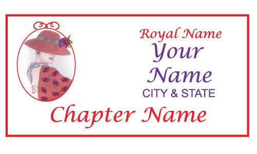 TAG #108 (Personalized) name badge (magnetic) FOR THE RED HAT LADIES OF SOCIETY
