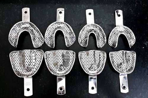 Impression trays dentulous/edentulous perforated | 4 upper, 4 lower |free ship for sale