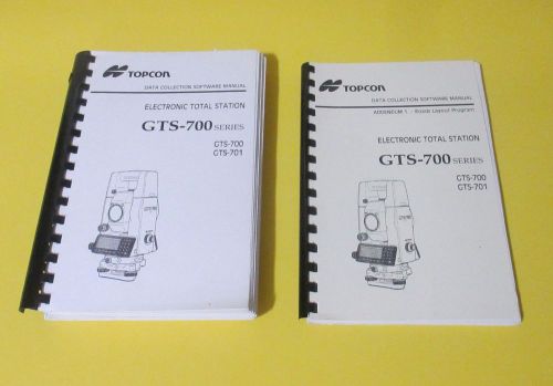 Topcon GTS-700 Series Data Collection Software Manuals w/Roads Layout Program