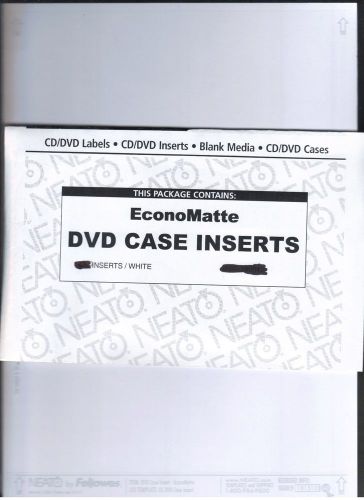 20 SHEETS OF ECONOMATTE DVD CASE INSERTS WHITE