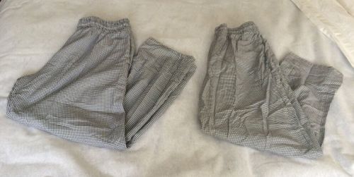 Unisex Uncommon Threads Black/white Checked Chef Pants Size XL (2) beb