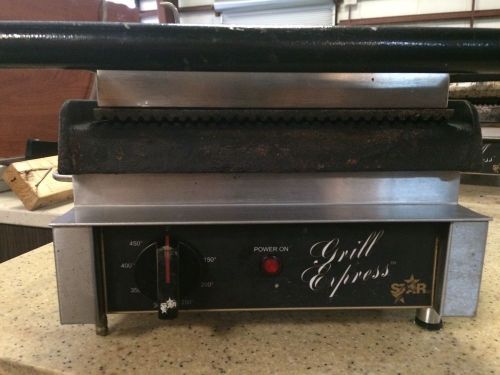 Star ribbed sandwich grill express panini gx10ig 10&#034; grooved iron plates for sale