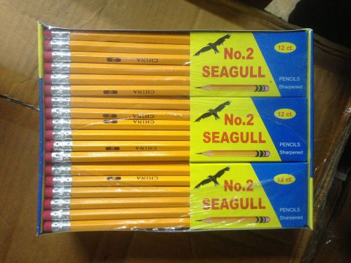 Pencils Pre-sharpened No. 2 144/box 12 Boxes of 12  New Improved Eraser 1