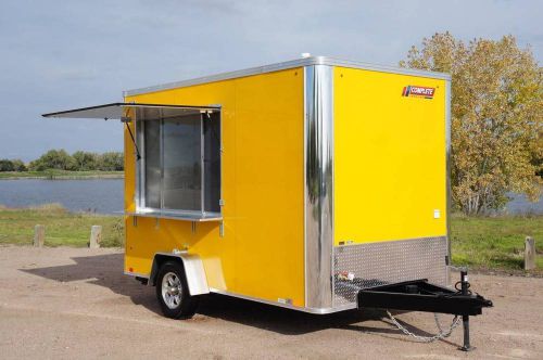 7 x 12 enclosed food truck concession trailer: sinks, electric, interior, window for sale