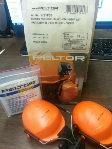 Peltor H31P3E Hearing Protector Helment Attachment + 10 Absorbent Earmuff Pads